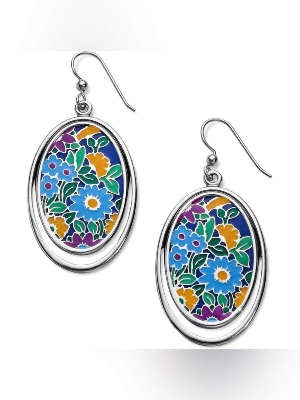 🩵🌸 RARE BRIGHTON VINTAGE ‘Botanical Garden’ collection EARRINGS! MINT CONDITION